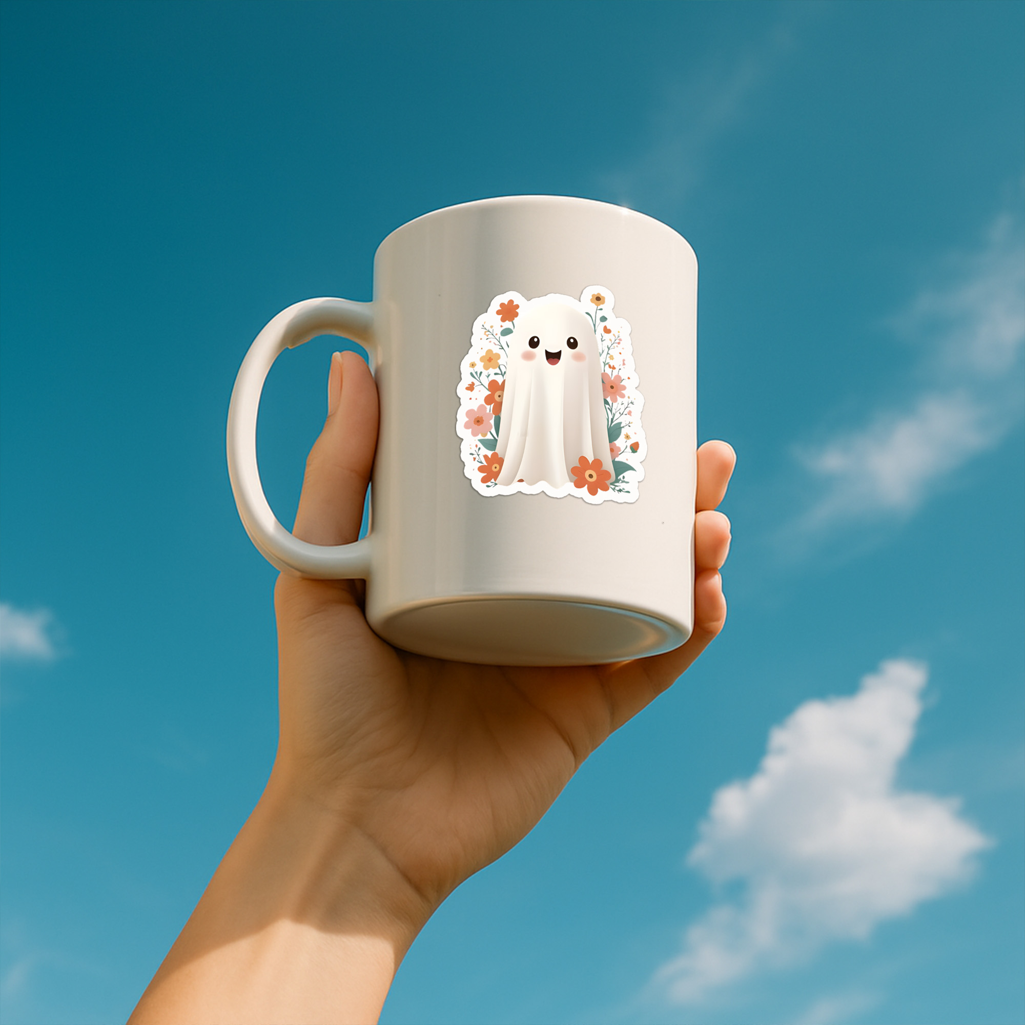 Funny Cute Ghost Horror White
